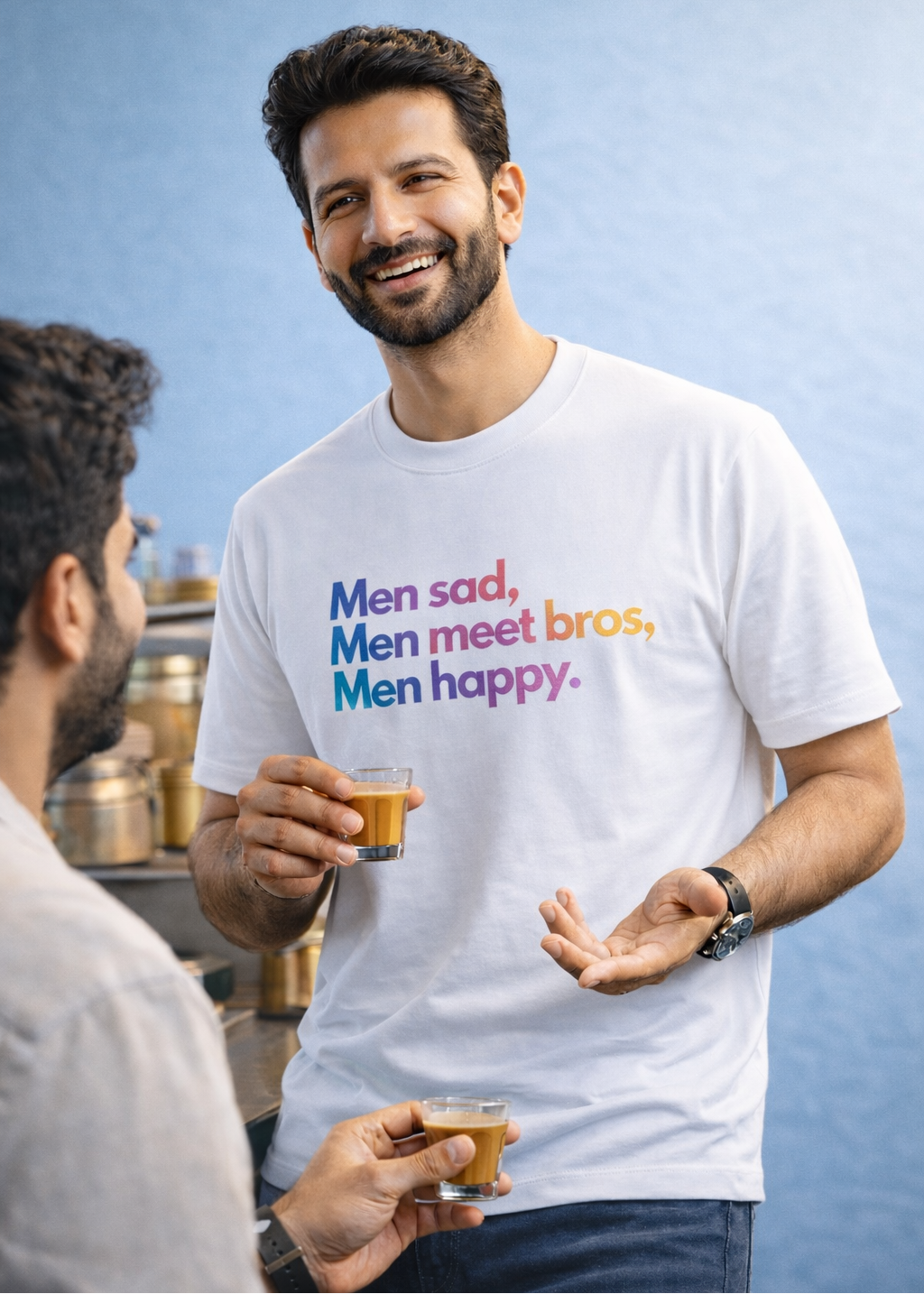 Regular Unisex T-Shirt - Men Sad, Meet bros, Men Happy !