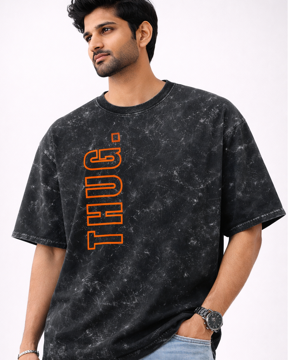 Oversized Unisex Acid Washed T-Shirt - Thug