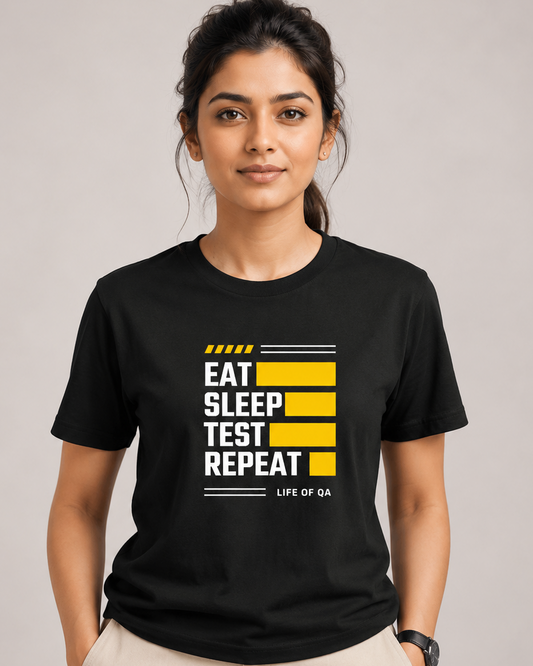 #Best Selling🔥 Regular Unisex T-Shirt - Eat, Sleep, Test, Repeat