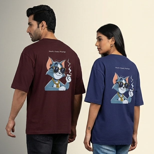 Oversized Unisex T-Shirt - Tom Smoking (Back Printed)